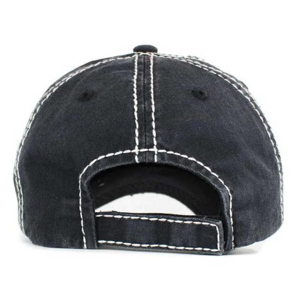 Womens This is God's Country Vintage Ballcap Baseball Cap Hat Distressed Blue - Picture 2 of 3